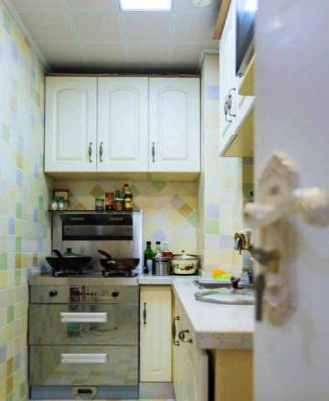 小清新田园风80平米二居室厨房装修效果图