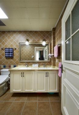 通透的美式风格120平米四居室卫生间浴室柜装修效果图