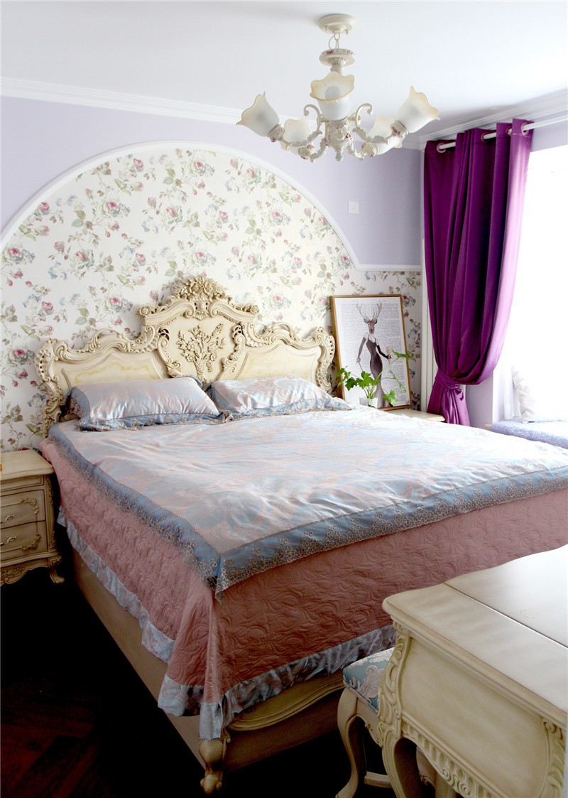 温馨满满的田园风格80平米二居室卧室装修效果图