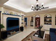 特色的地中海风格130平米四居室客厅装修效果图
