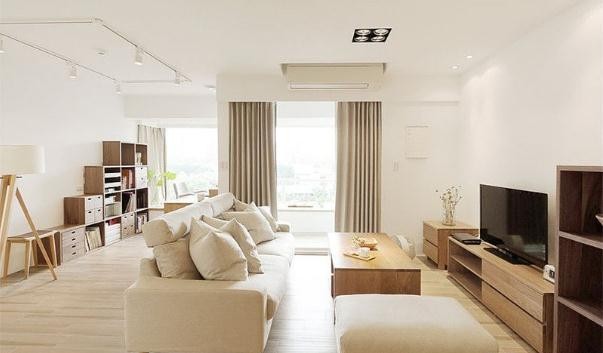 清新舒适的日式风格70平米一居室客厅吊顶装修效果图