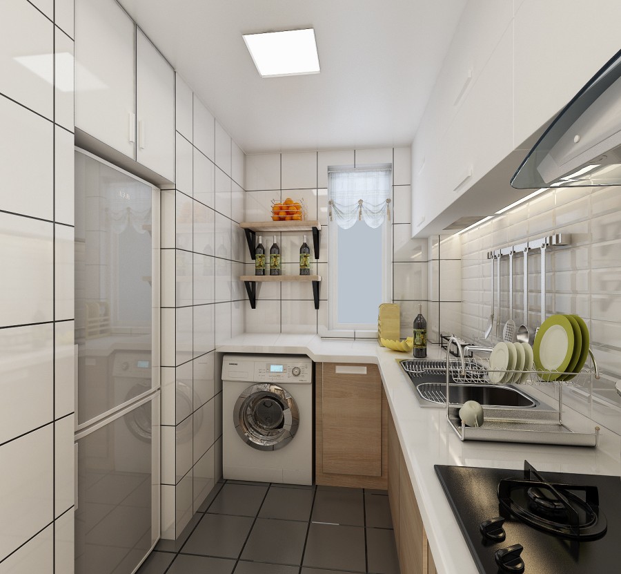 整洁时尚的北欧风格小户型厨房装修效果图