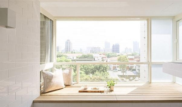 清新舒适的日式风格70平米一居室客厅飘窗装修效果图