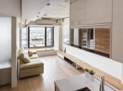 精致简约日式风格60平米小户型客厅吊顶装修效果图