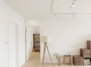 清新舒适的日式风格70平米一居室书房背景墙装修效果图
