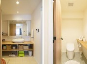 休闲清新日式风格80平米公寓卫生间浴室柜装修效果图
