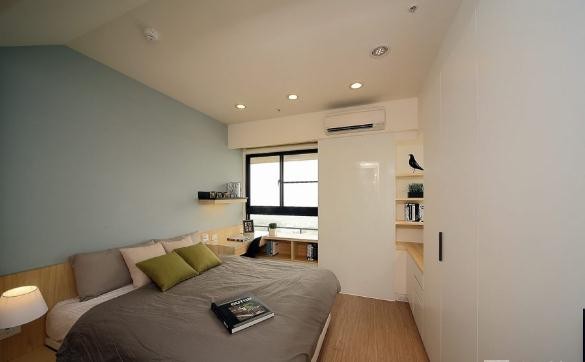 现代温馨日式风格120平米四居室卧室窗户装修效果图
