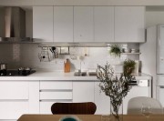 纯白北欧风格一居室厨房装修效果图