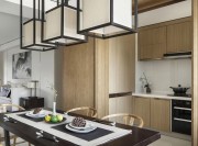 水墨山色中式风格80平米二居室厨房橱柜装修效果图