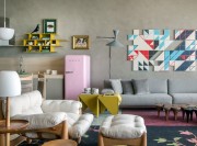 多彩的东南亚风格一居室沙发背景墙装修效果图