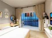 简约时尚的北欧风格一居室卧室窗户装修效果图