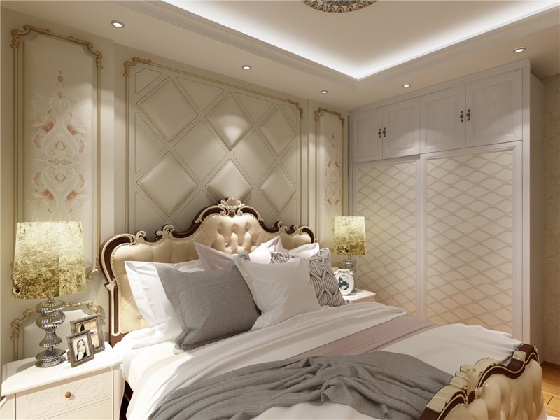 大气优雅的欧式风格三居室卧室装修效果图