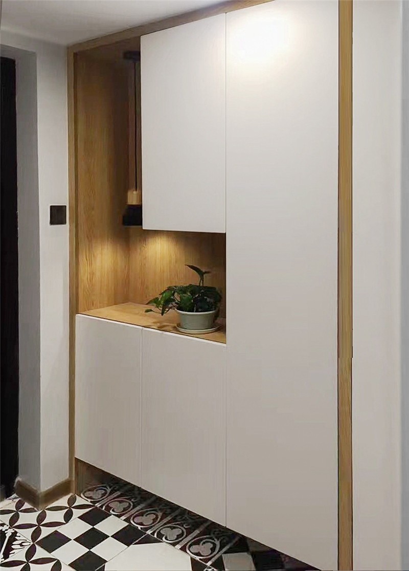 简单舒适的北欧风格90平米复式玄关鞋柜装修效果图
