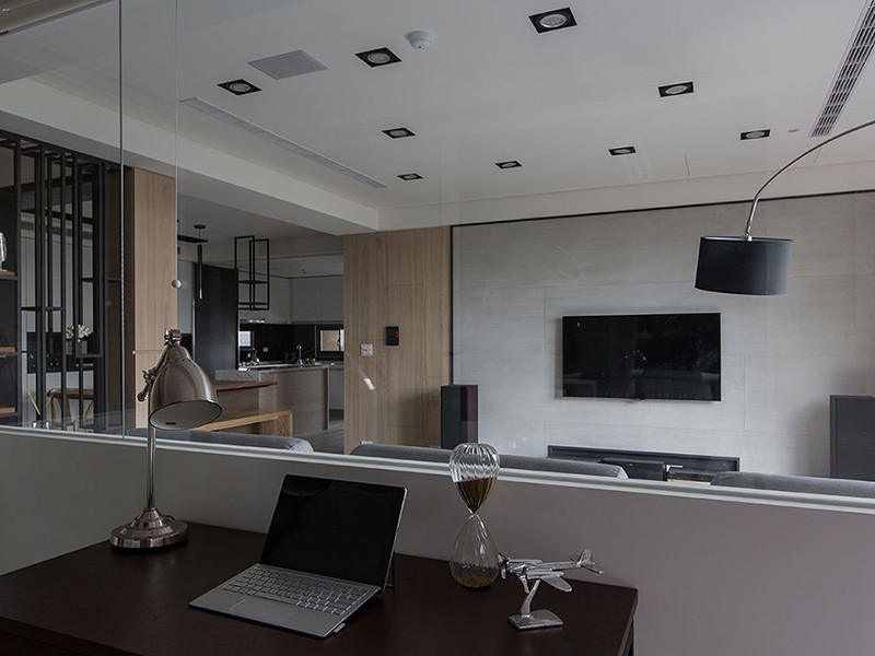 整洁典雅现代简约风格120平米四居室客厅电视背景墙装修效果图