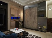 现代艺术新古典风格100平米复式loft客厅电视背景墙装修效果图