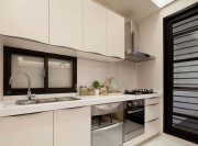 水蓝现代简约风格100平米三居室厨房橱柜装修效果图
