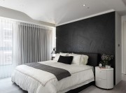 清爽简洁现代简约风格100平米三居室卧室窗帘装修效果图