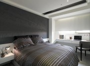 清爽简洁现代简约风格100平米三居室卧室背景墙装修效果图