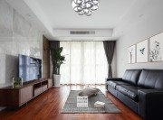 狮山名门现代简约三居室客厅装修实景案例