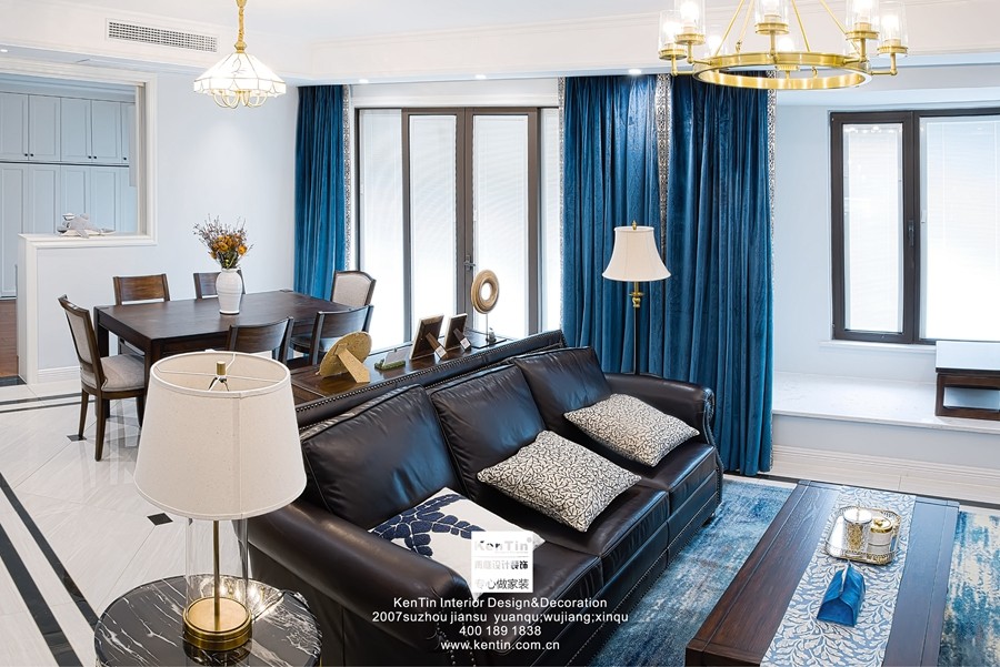 狮山原著美式风格复式客厅装修实景案例