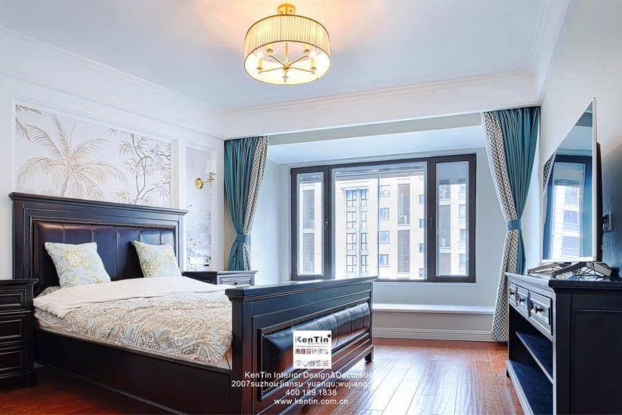 狮山原著美式风格复式卧室装修实景案例