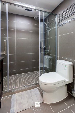 荷澜庭现代简约三居室卫生间装修实景案例