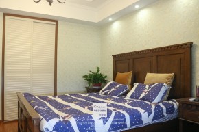 华润凯旋门美式风格三居室卧室装修实景案例