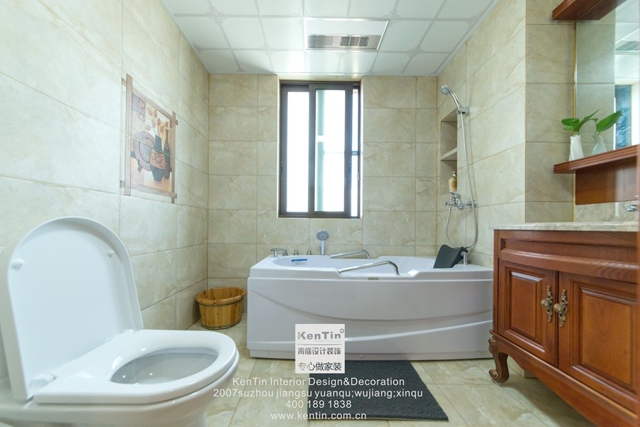 华润凯旋门美式风格三居室卫生间装修实景案例