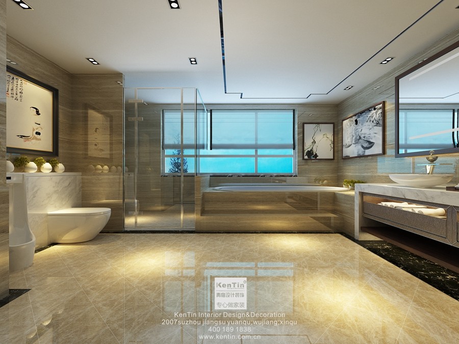 金水湾中式风格三居室卫生间装修效果图