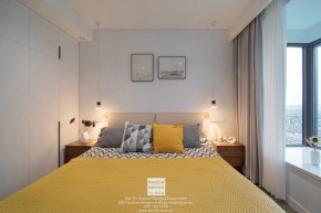 海亮长桥府现代简约风格三居室卧室装修实景案例