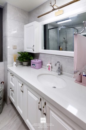 枫华紫园欧式轻奢风格两居室卫生间装修实景案例