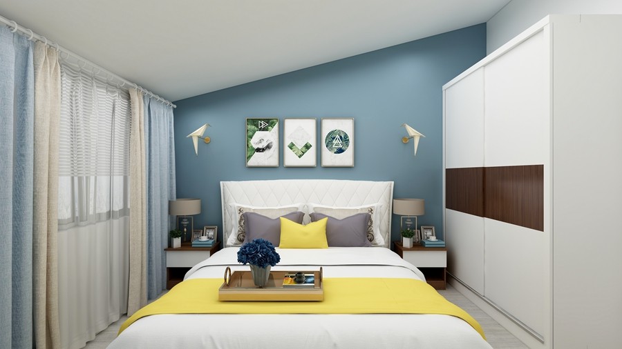 新浒花园北欧风格复式卧室装修效果图