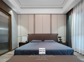 雅戈尔璞缇墅现代新中式风格卧室装修实景图