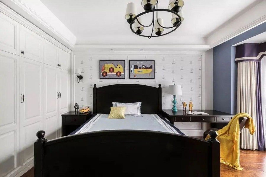 现代美式风格四居室卧室装修效果图