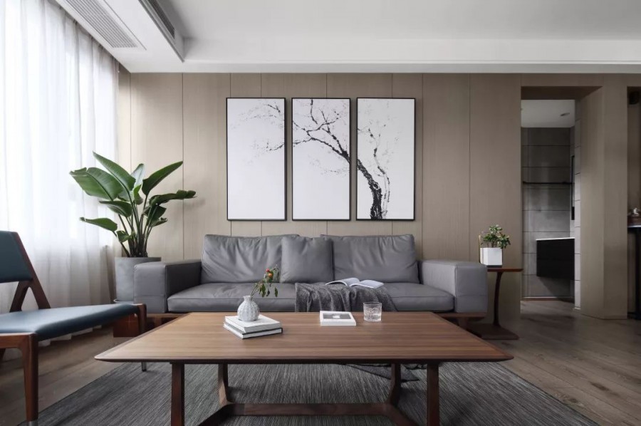 新中式风格三居室客厅装修效果图
