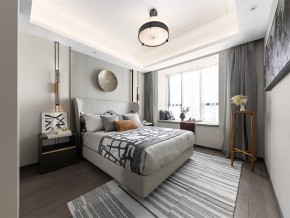 中式风格大平层卧室装修效果图