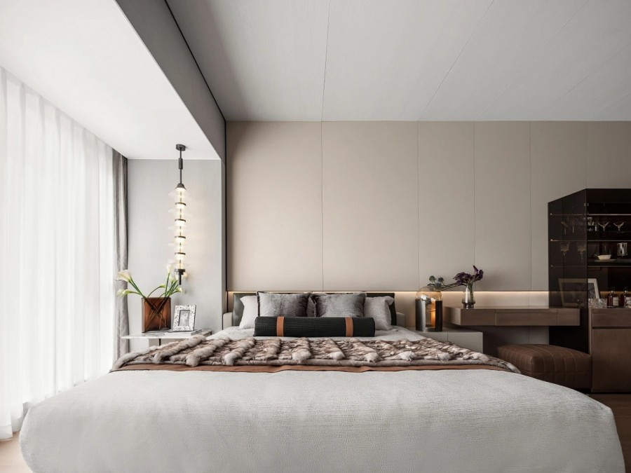 现代简约风格平层卧室装修效果图