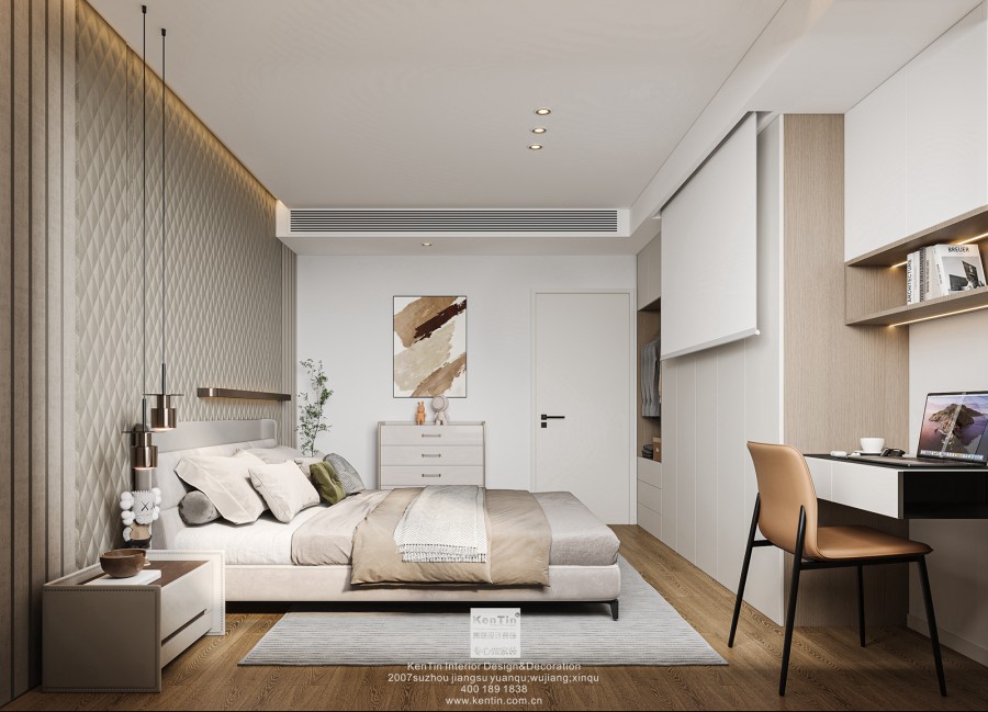雅居乐现代轻奢风格复式卧室装修效果图