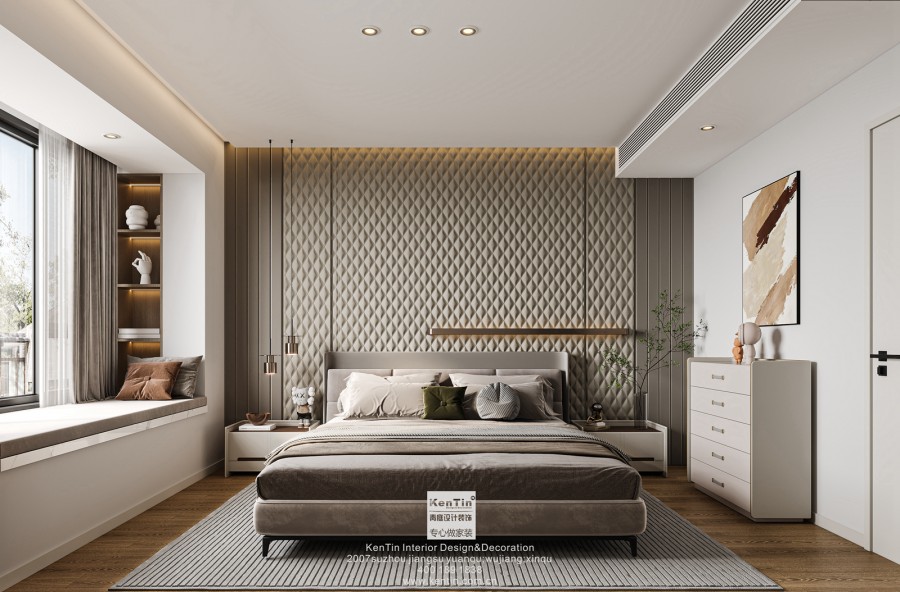雅居乐现代轻奢风格复式卧室装修效果图