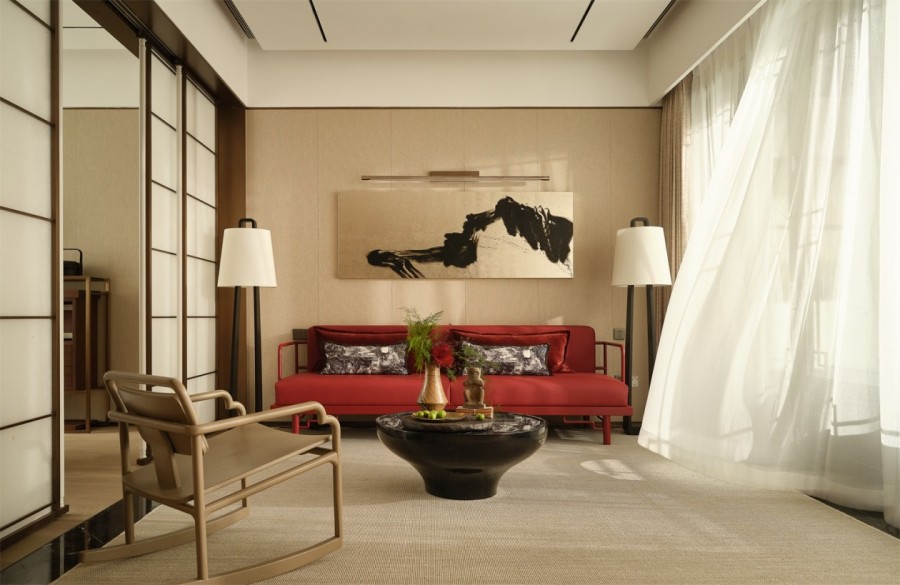 中式风格四居室客厅装修效果图