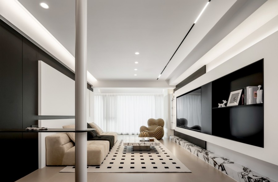 现代风格平层客厅装修效果图
