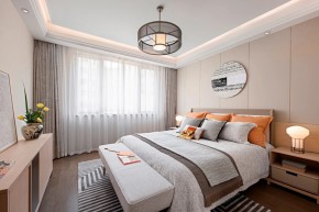 新中式三居室卧室装修效果图