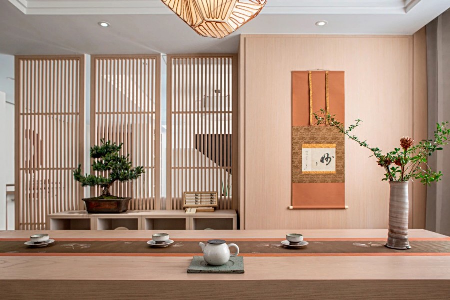 新中式三居室茶室装修效果图