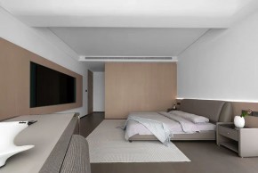 现代原木风三居室卧室装修效果图
