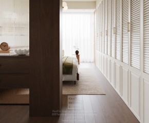 苏州湾景苑中古风三居室卧室装修效果图