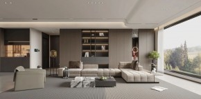 意式极简三居室客厅装修效果图