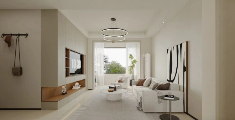 现代简约三居室客厅装修效果图