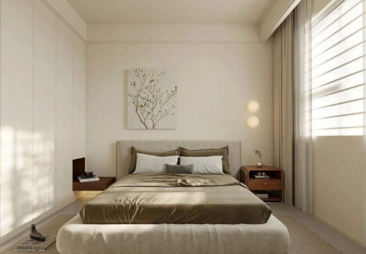 中古风三居室卧室装修效果图