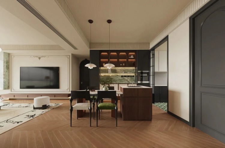 法式中古三居室餐厅装修效果图