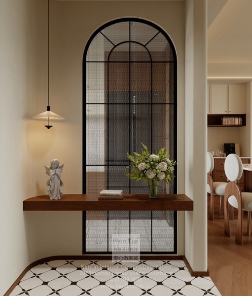 泓悦府叠墅法式中古玄关装修效果图